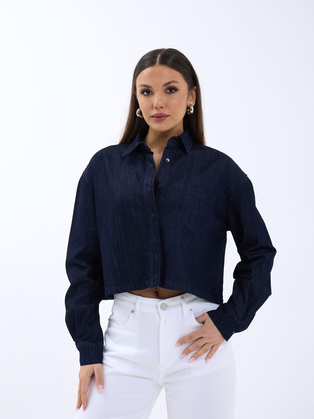 Wholesale Womens Navy Denim Shirts