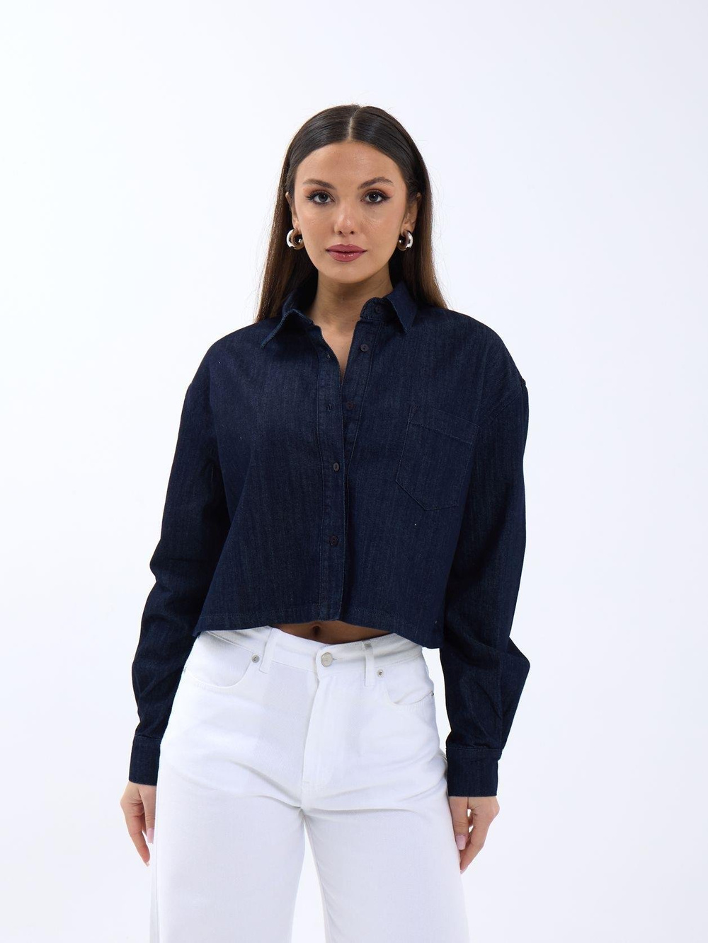 Wholesale Womens Navy Denim Shirts