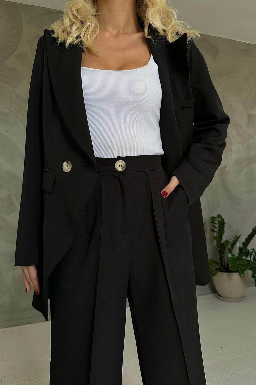 Wholesale Atlas Jacket And Trouser Suit - Black