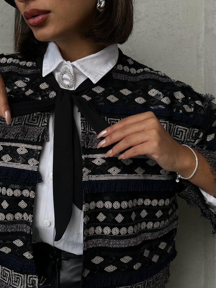Wholesale Blouse with Ties - Black