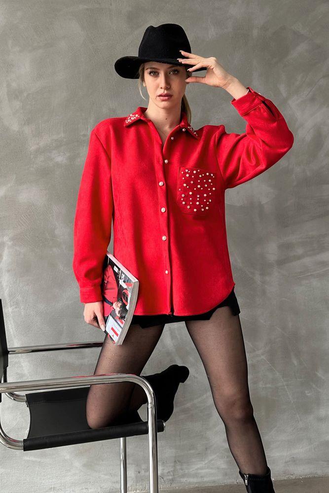 Wholesale Shirt with Pockets - Red