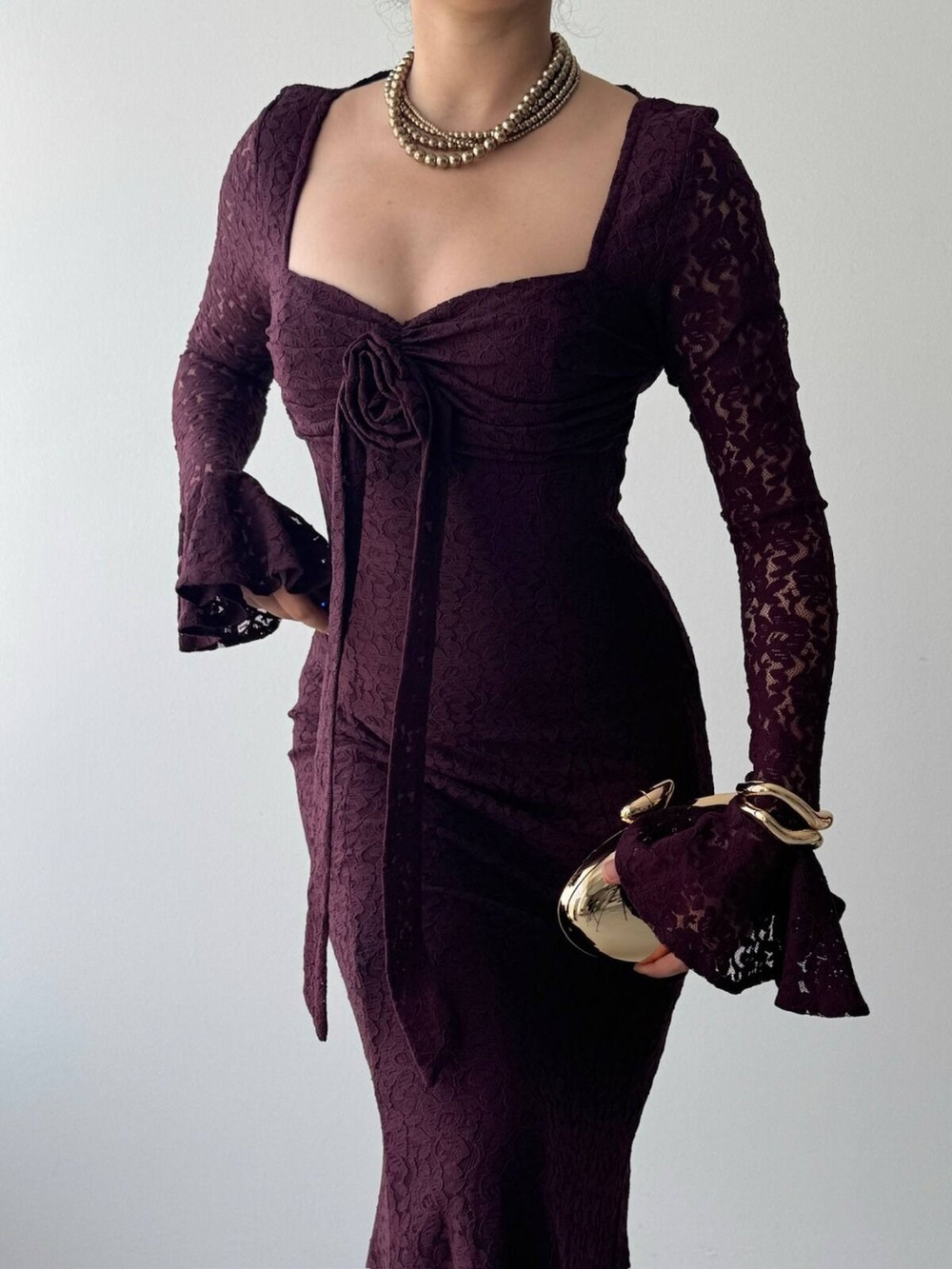 Cesam Rose-Detail Dress