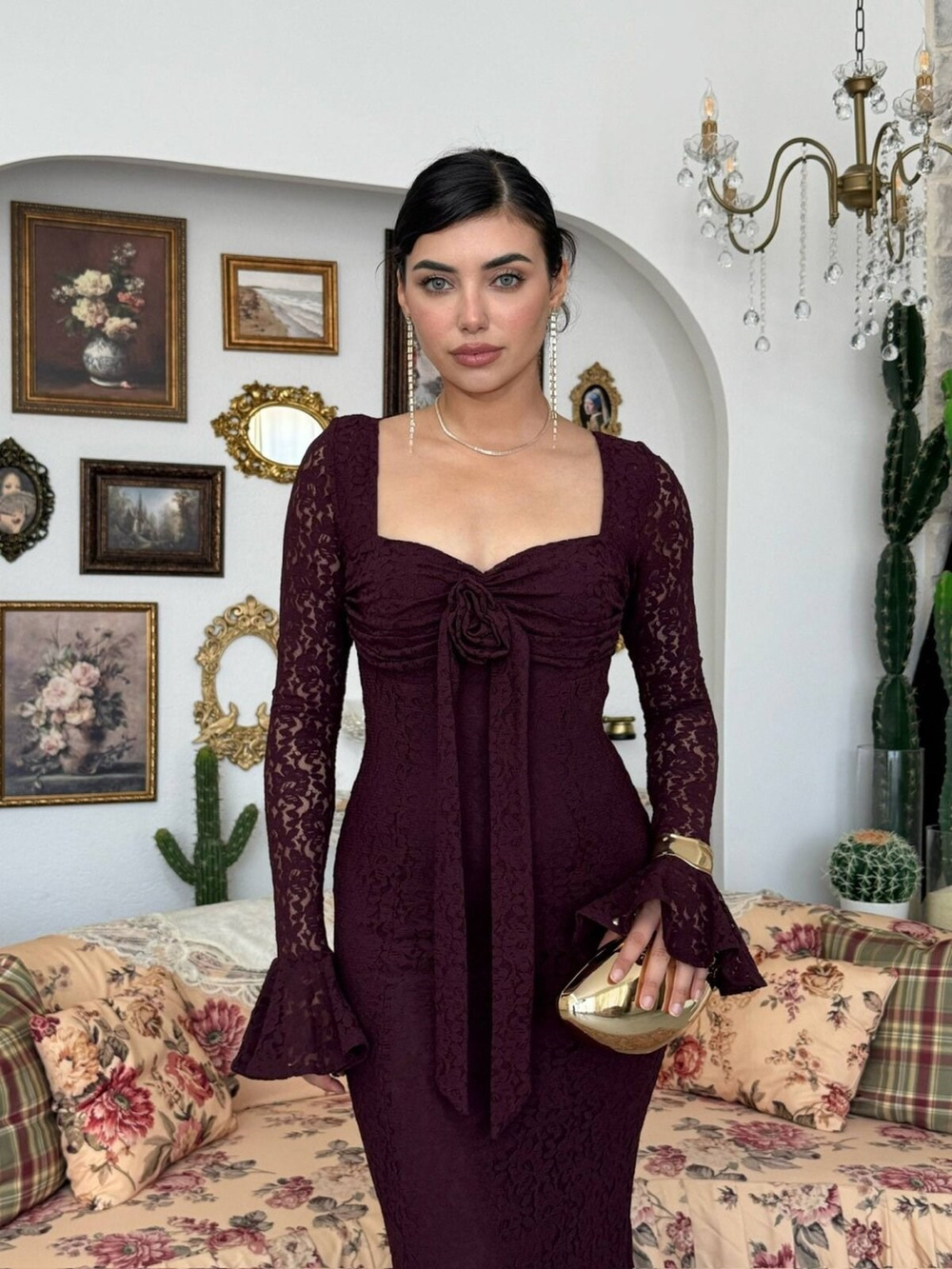 Cesam Rose-Detail Dress