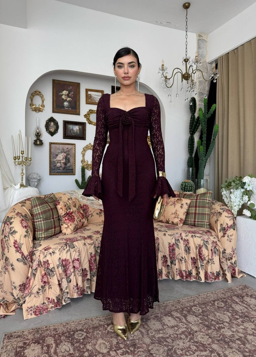 Cesam Rose-Detail Dress