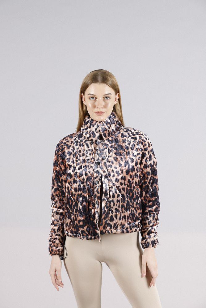 Snap Fastener Judge Collar Wholesale Coat - Leopard