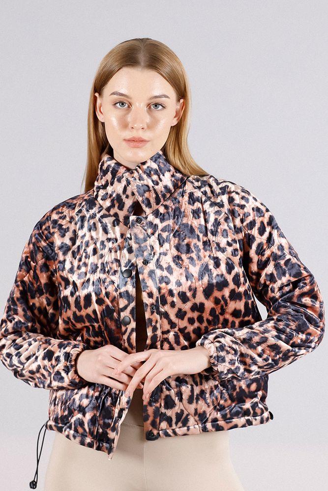 Snap Fastener Judge Collar Wholesale Coat - Leopard