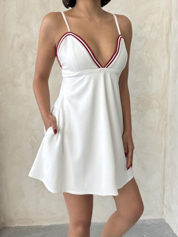 D 2793 STRAPPED DRESS - CREAM