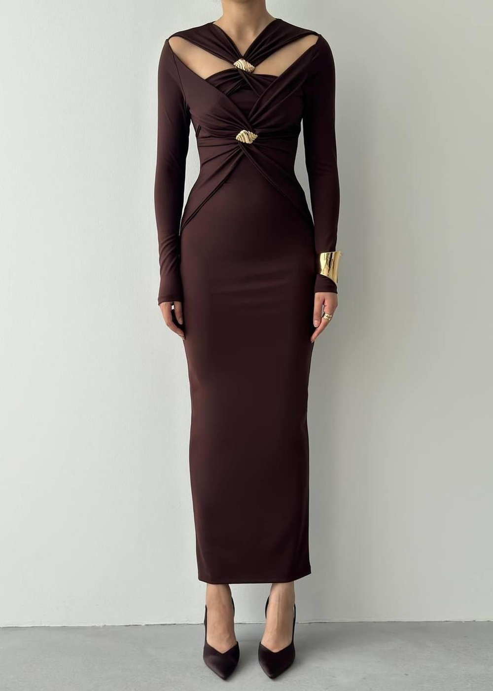 Dande Brooch Detailed Dress