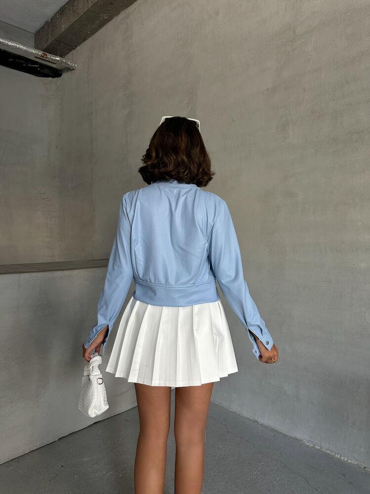 Leather Wholesale Coat - Blue