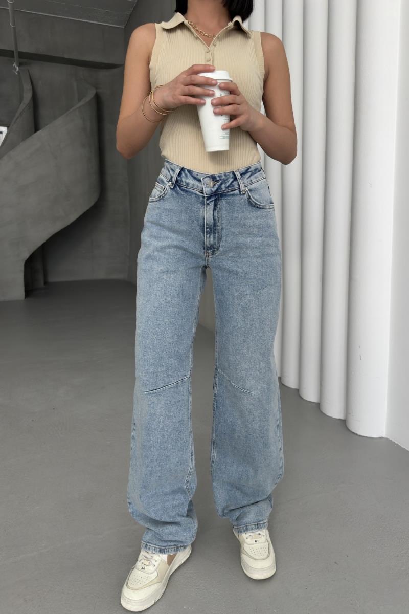 Dizi Pensli Baggy Kot Pantolon 7088-14-(26-31)