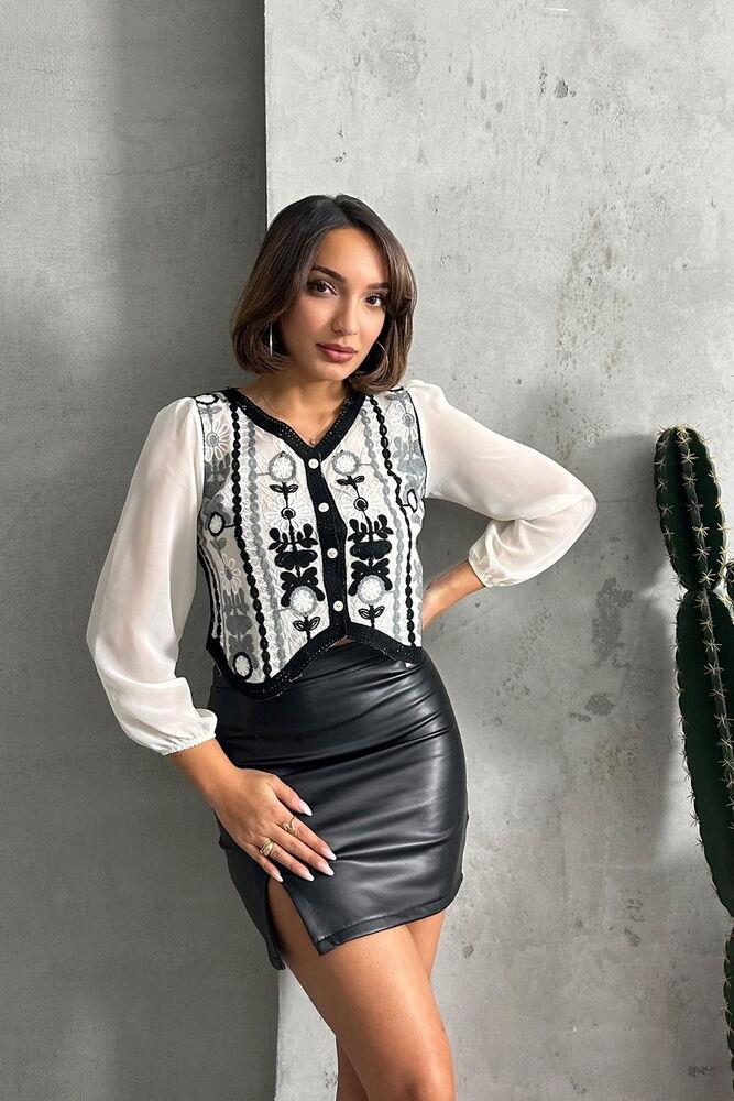 Buttoned Short Wholesale Shirt - Black
