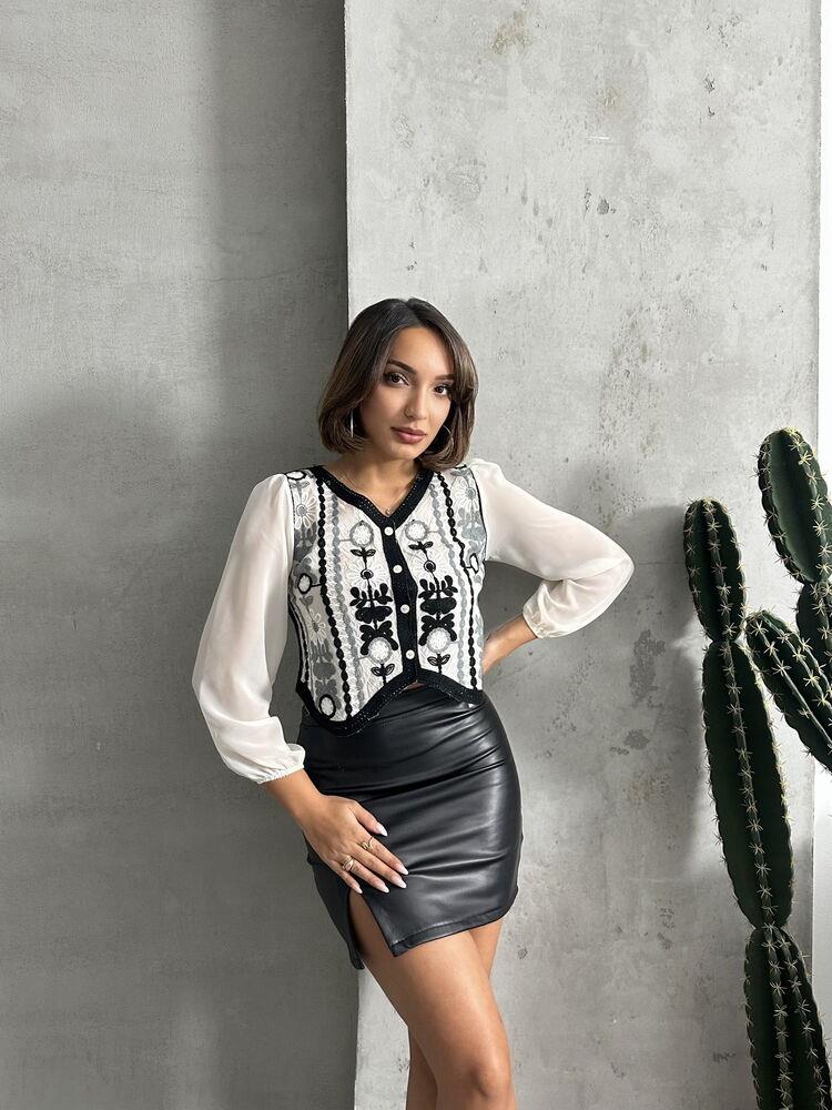 Buttoned Short Wholesale Shirt - Black