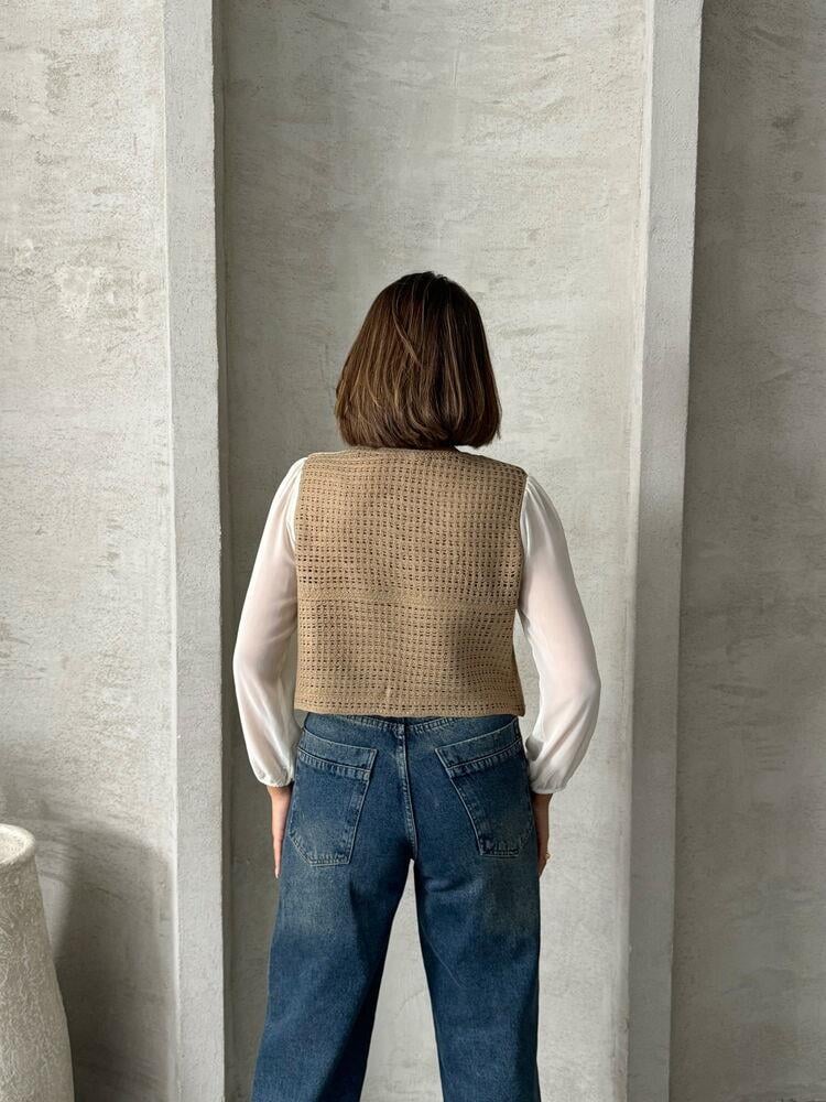 Buttoned Short Wholesale Shirt - Stone