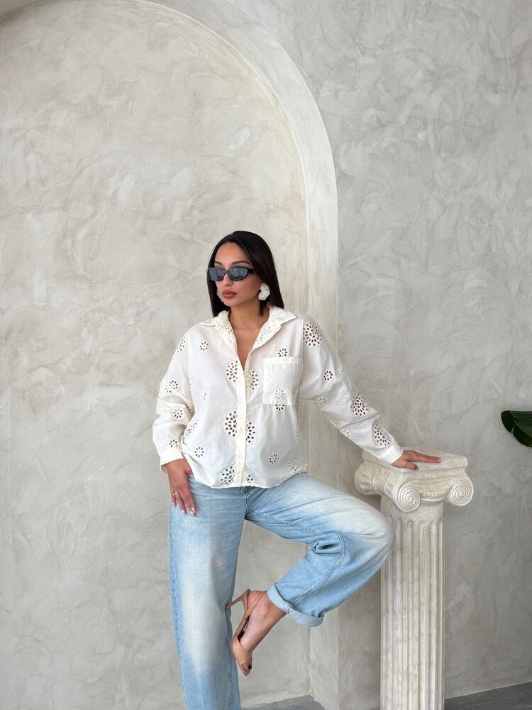 F 1895 EMBROIDERED SHIRT - LIGHT STONE