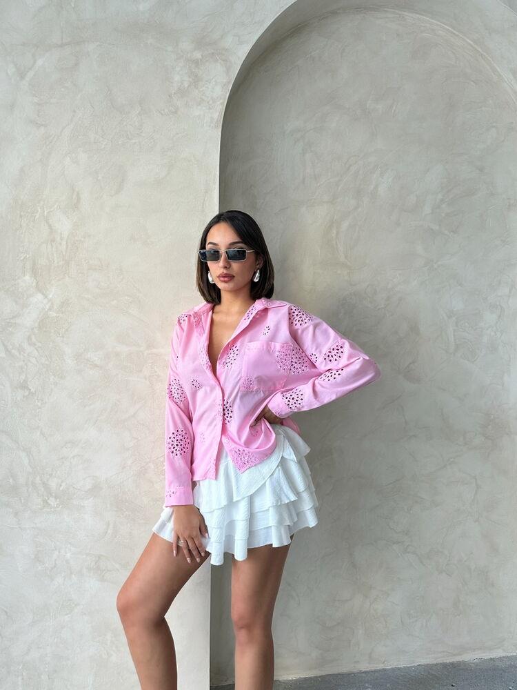 F 1895 EMBROIDERED SHIRT - PINK