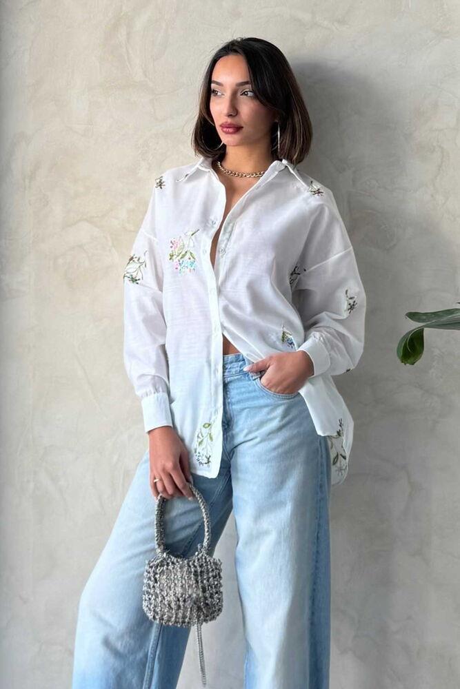 Embroidered Shirt - Cream