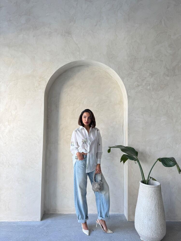 Embroidered Shirt - Cream