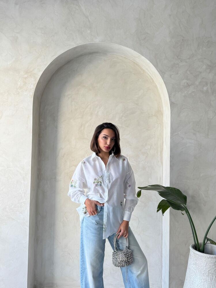 Embroidered Shirt - Cream