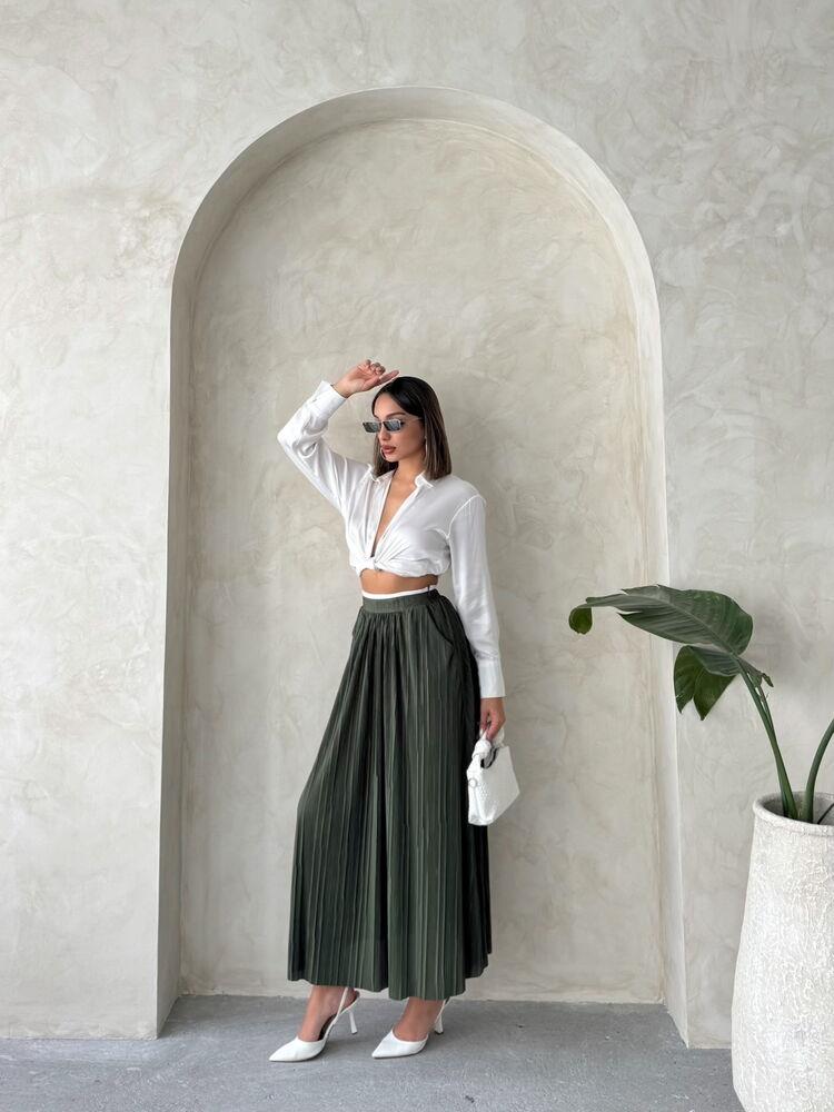 F 1913 PLEATED SKIRT - KHAKI