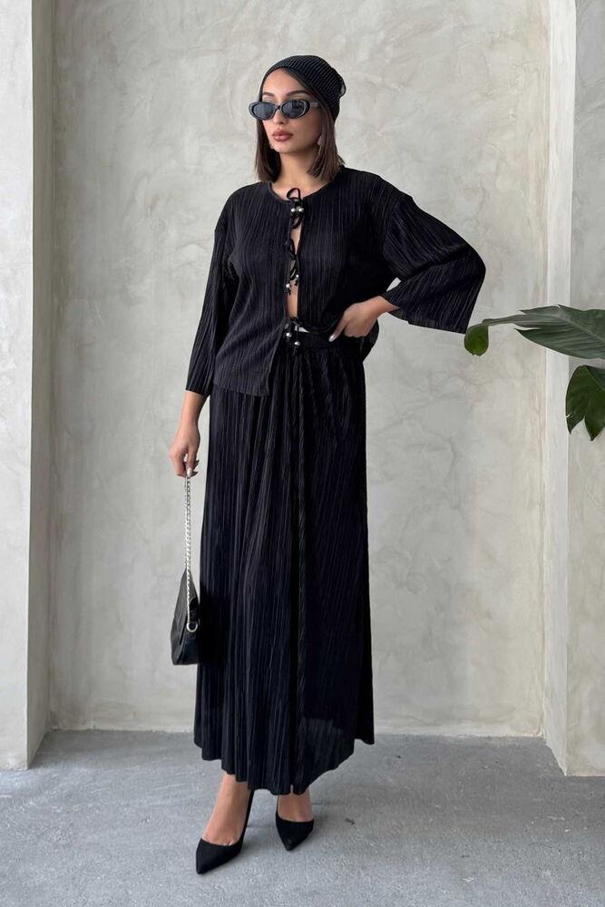 F 1913 PLEATED SKIRT - BLACK