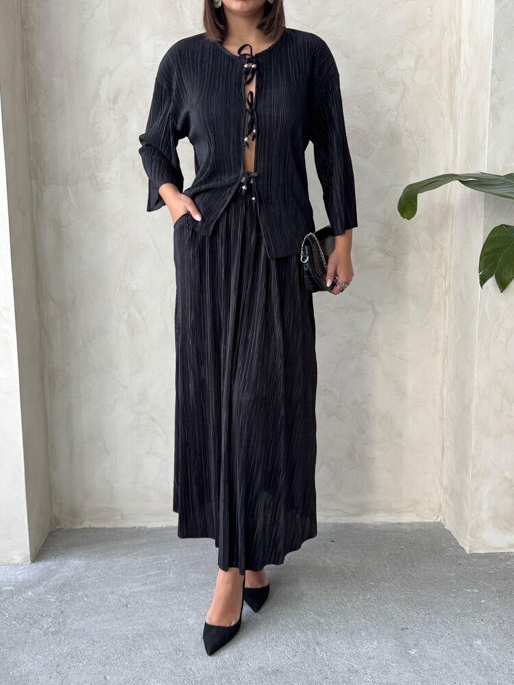 F 1913 PLEATED SKIRT - BLACK