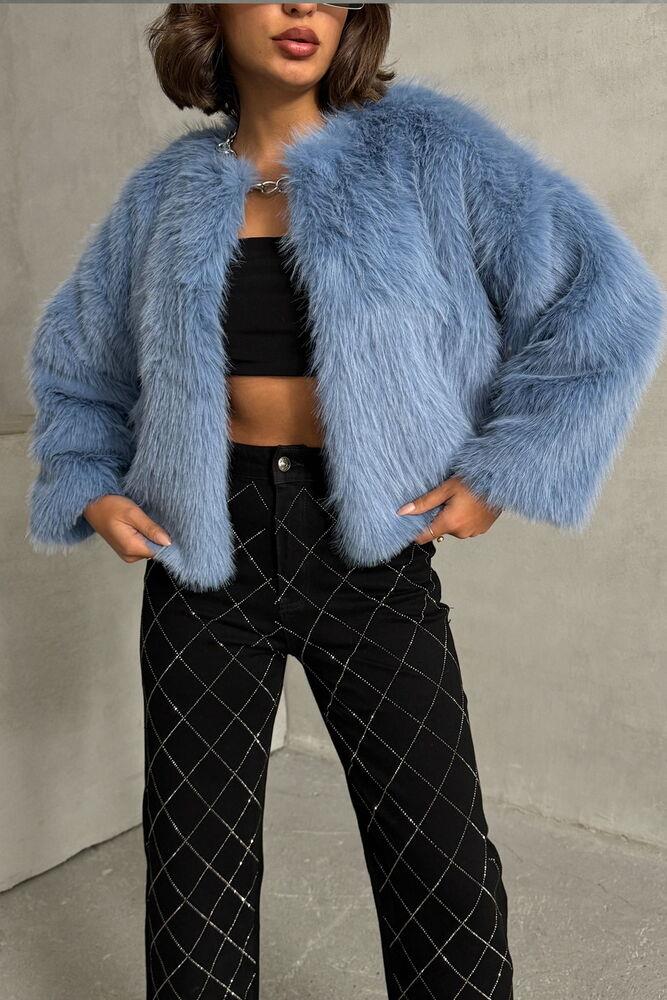 Wholesale Vest with F Feathers - Blue