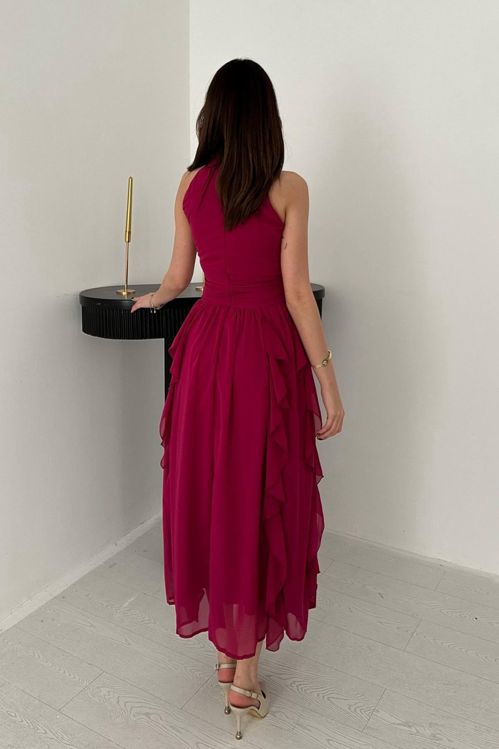 Wholesale Fuchsia Frilled Dress
