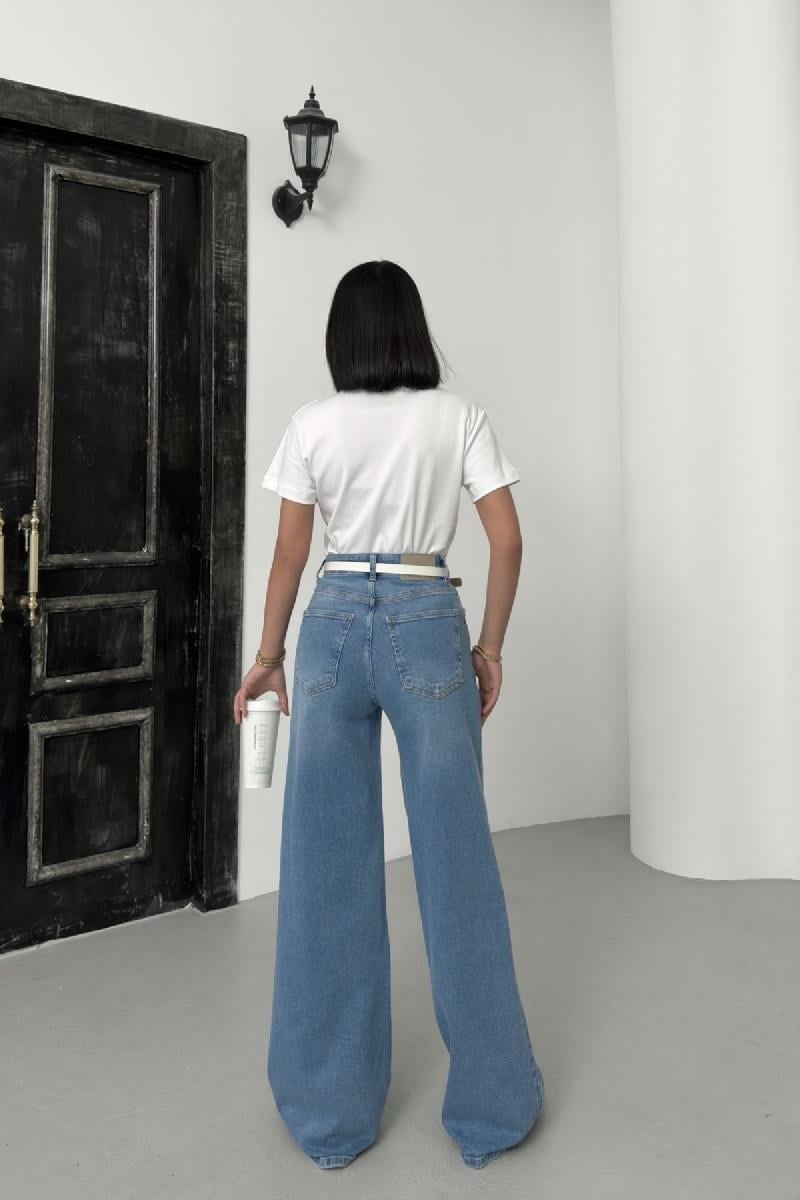 Geniş Paça Kot Pantolon 7082-15-(26-31)