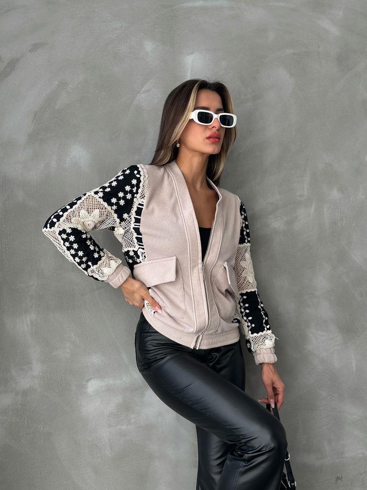 Wholesale Jacket with Grain Detail - Stone