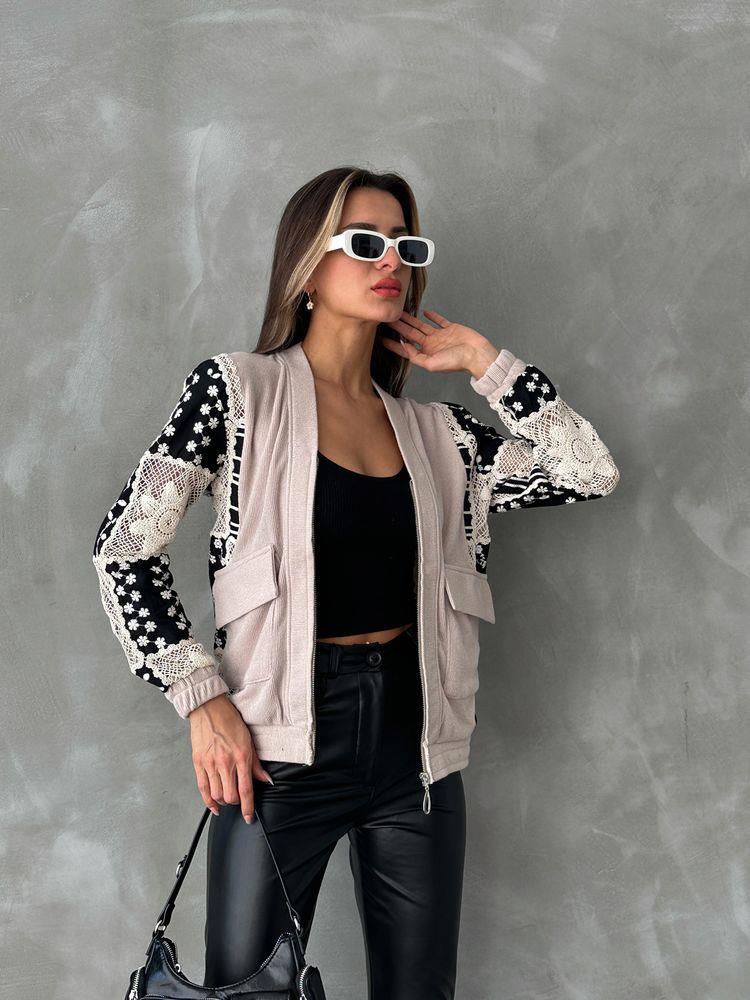 Wholesale Jacket with Grain Detail - Stone