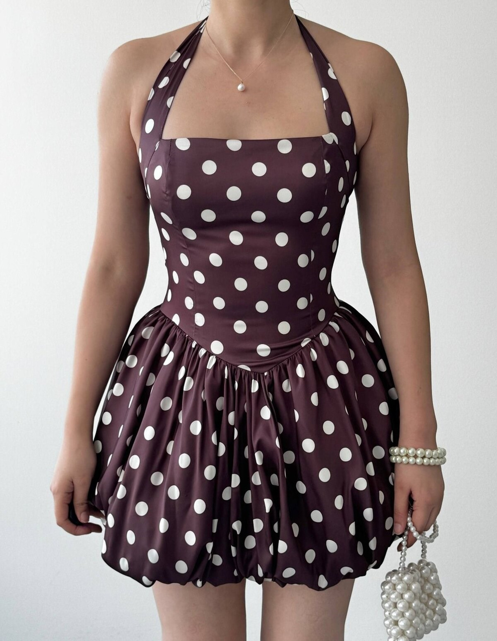 Jales Mini Dress - Brown