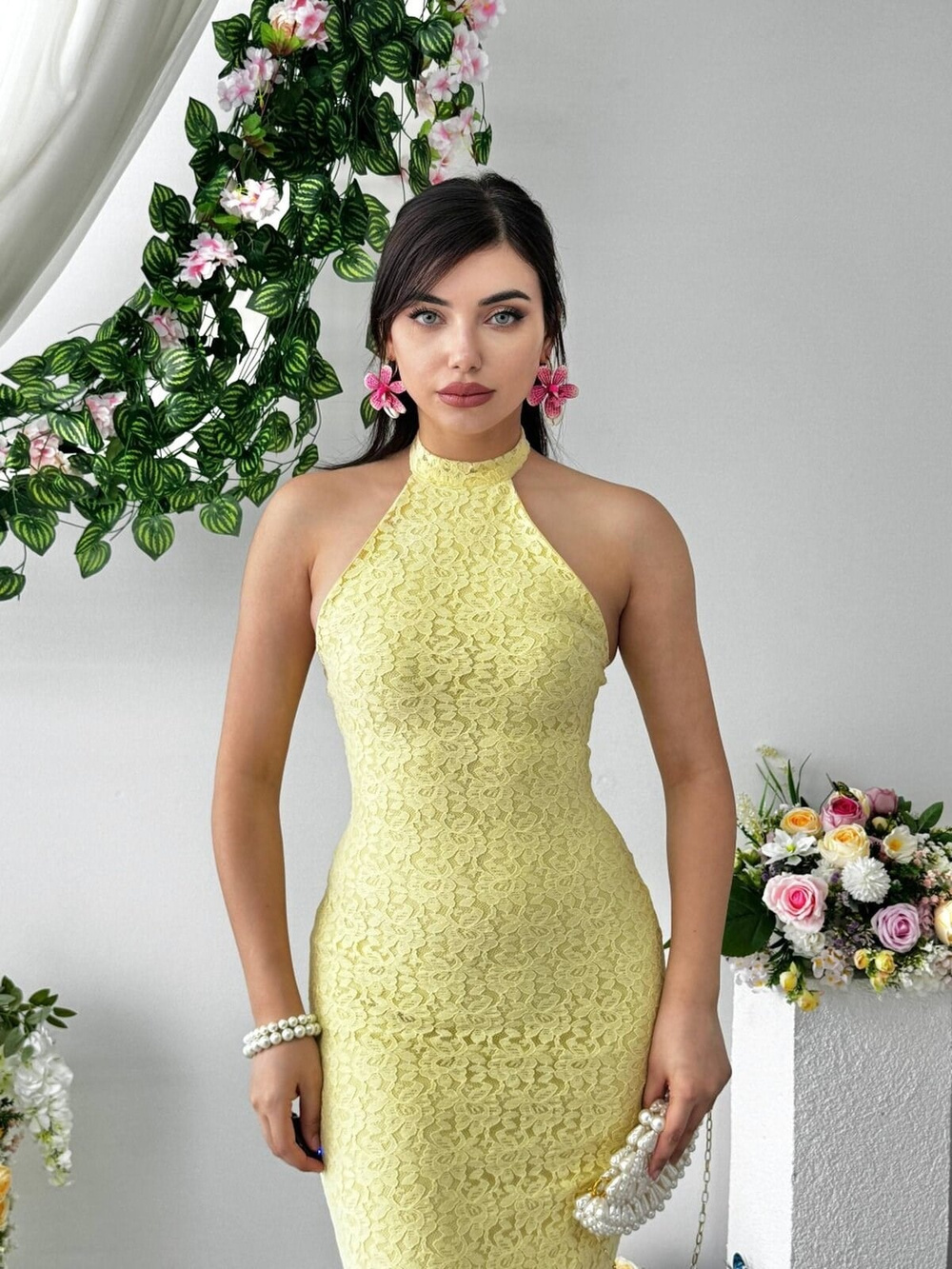 Jons Neck Tie Midi Dress