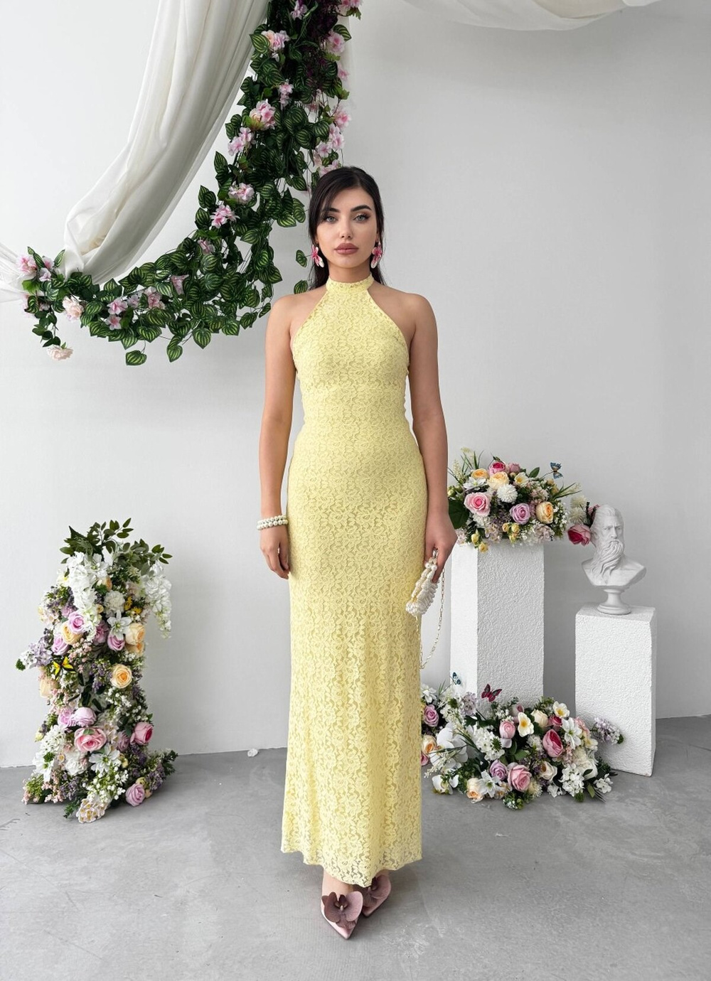 Jons Neck Tie Midi Dress