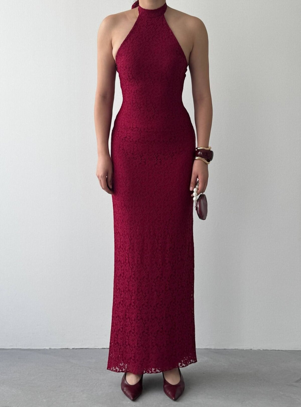 Jons Neck Tie Midi Dress