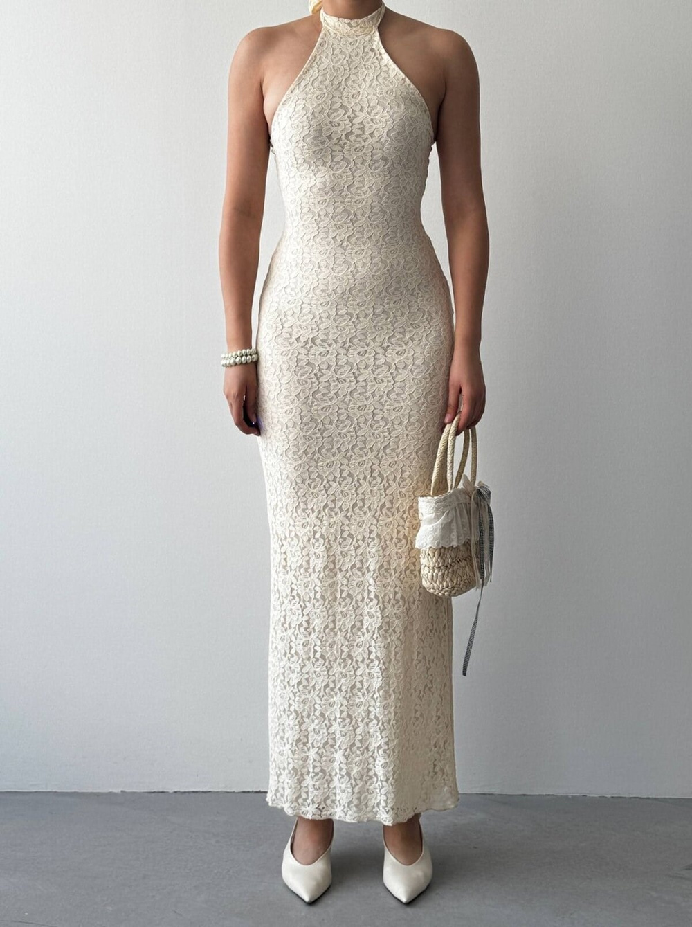 Jons Neck Tie Midi Dress