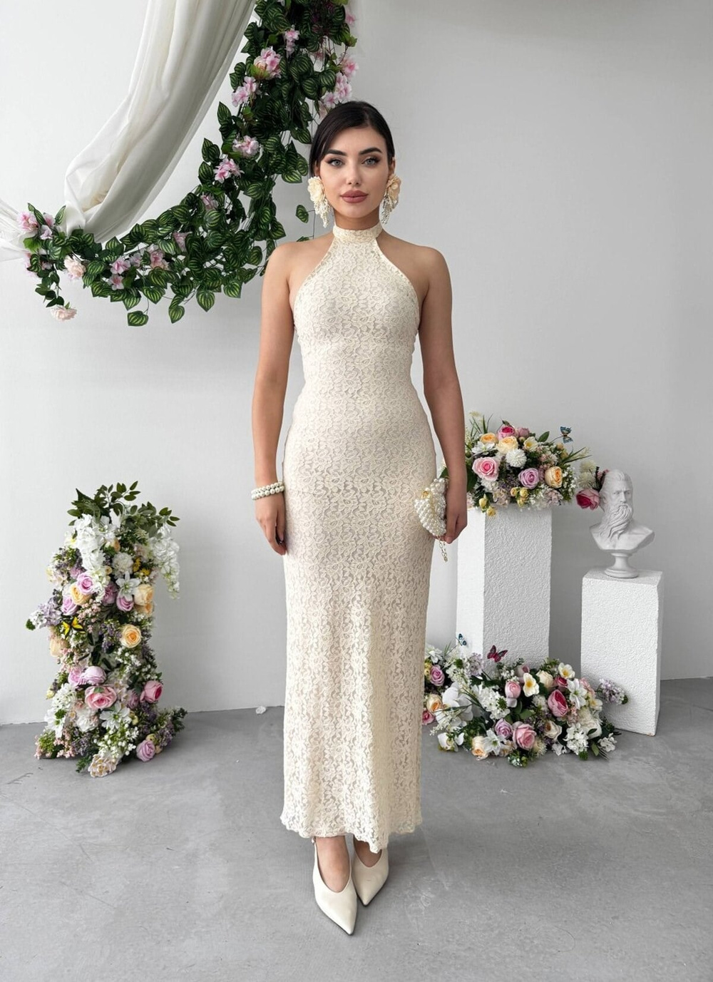 Jons Neck Tie Midi Dress
