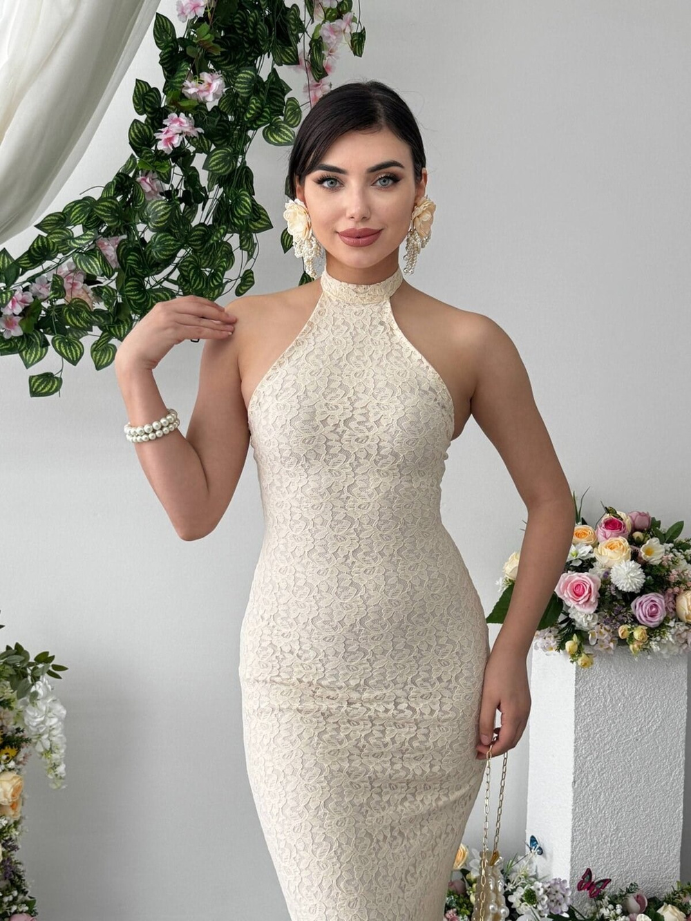 Jons Neck Tie Midi Dress