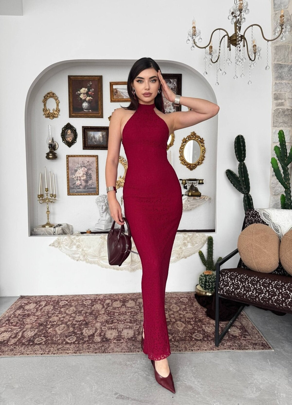 Jons Neck Tie Midi Dress