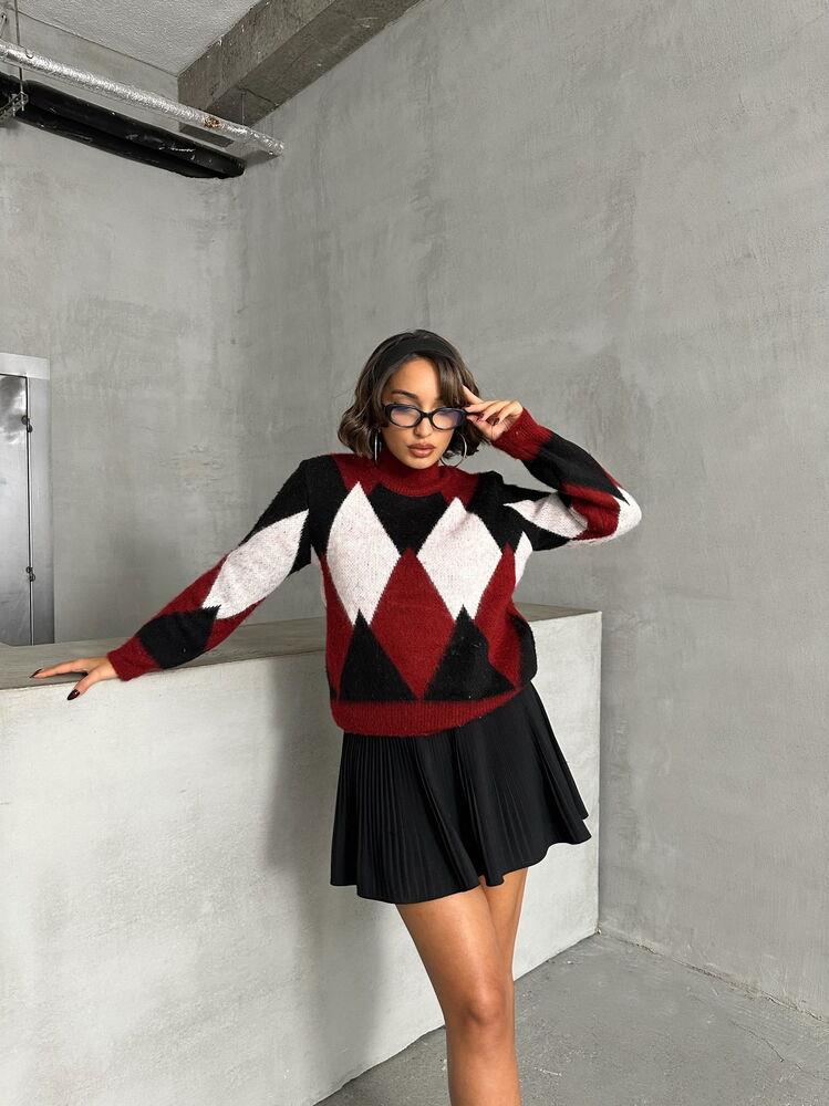 K- Knitwear Wholesale Sweater - Burgundy