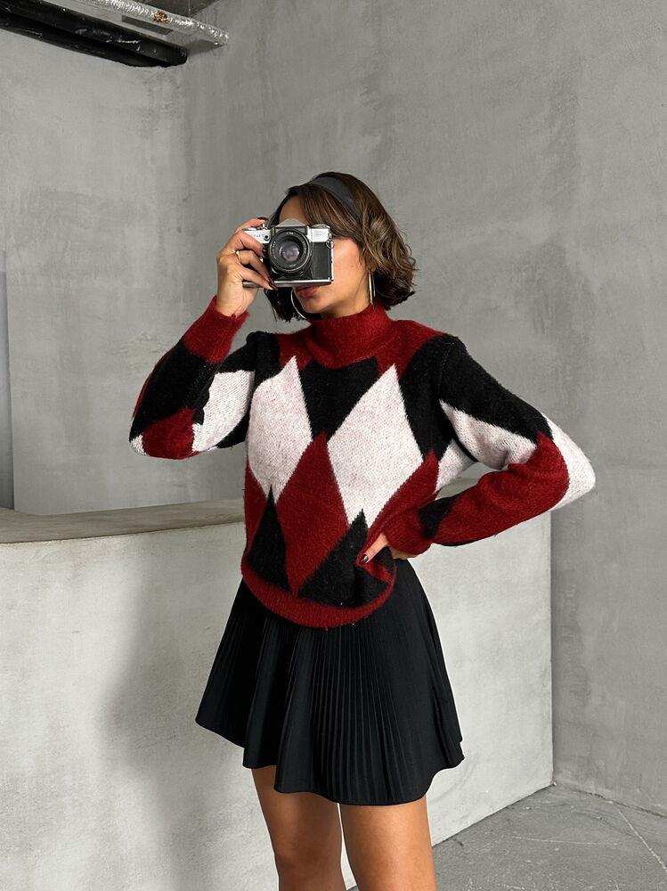 K- Knitwear Wholesale Sweater - Burgundy