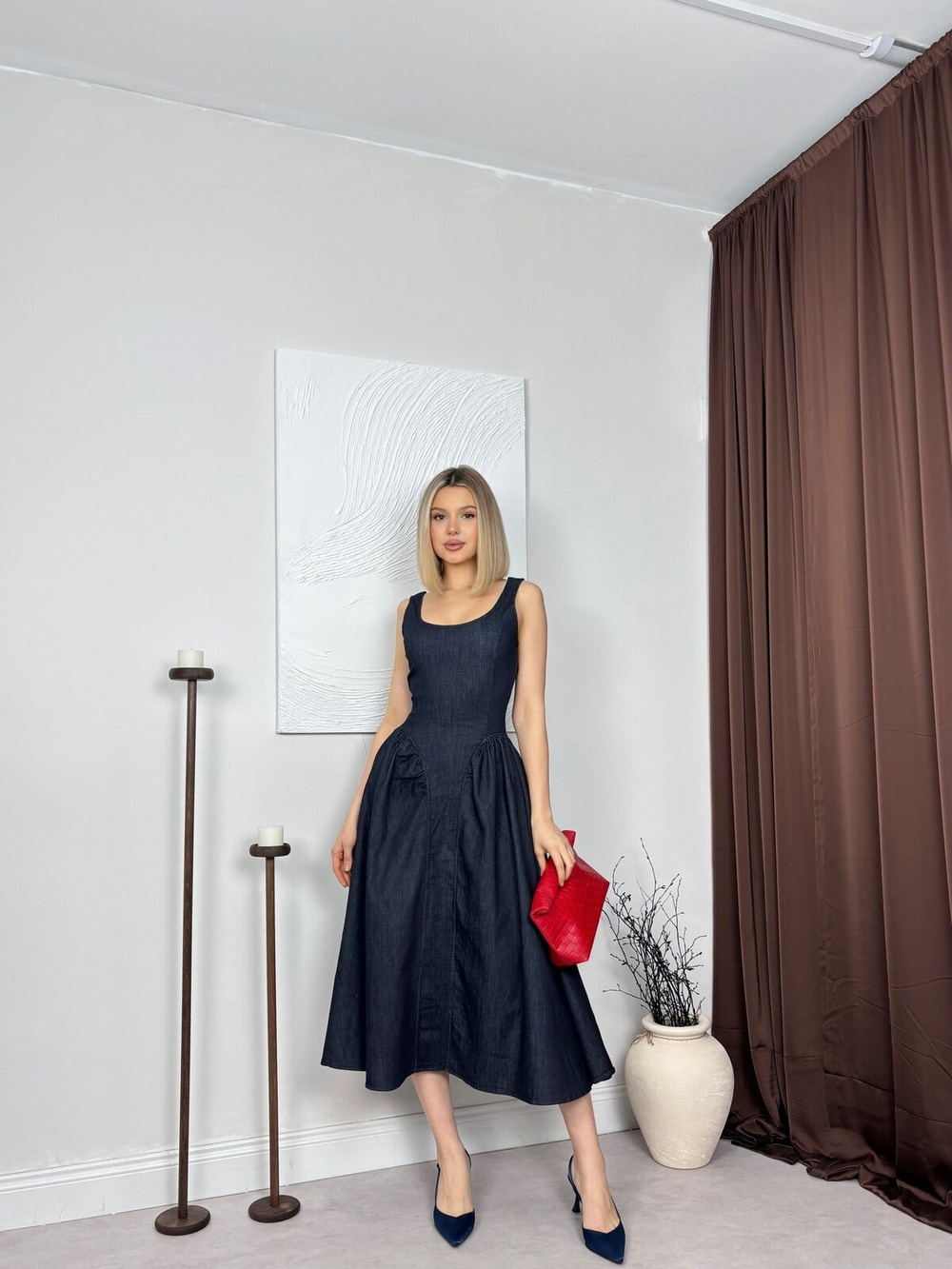 LACİVERT 30080 ELBİSE