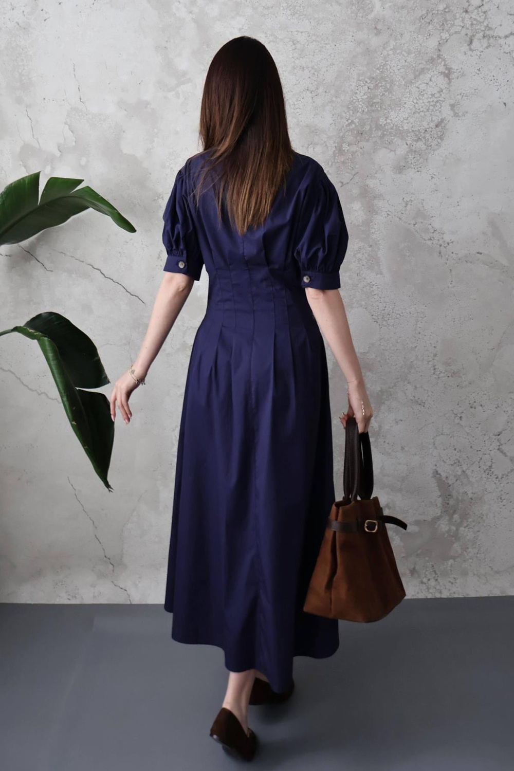 Wholesale Navy Poplin Shirt Dress