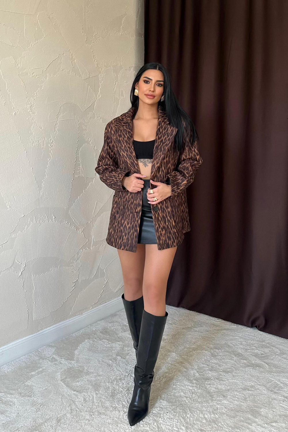Wholesale Leopard Pattern Blazer