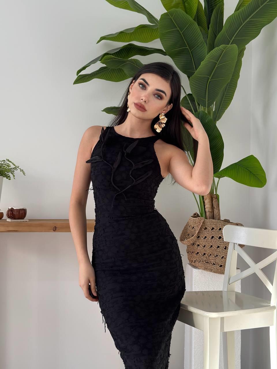 Lers Çiçek Detaylı Elbise