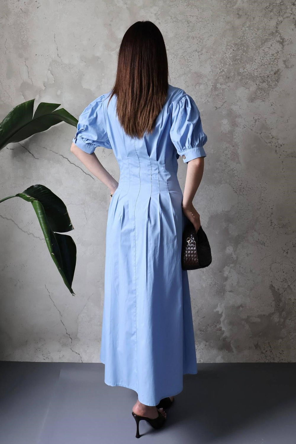 Wholesale Blue Poplin Shirt Dress