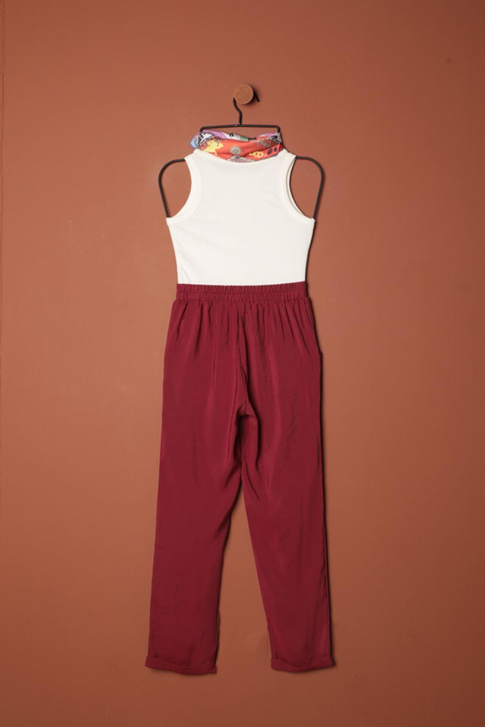 Modal Fabric Double Leg Womens Trousers-Burgundy