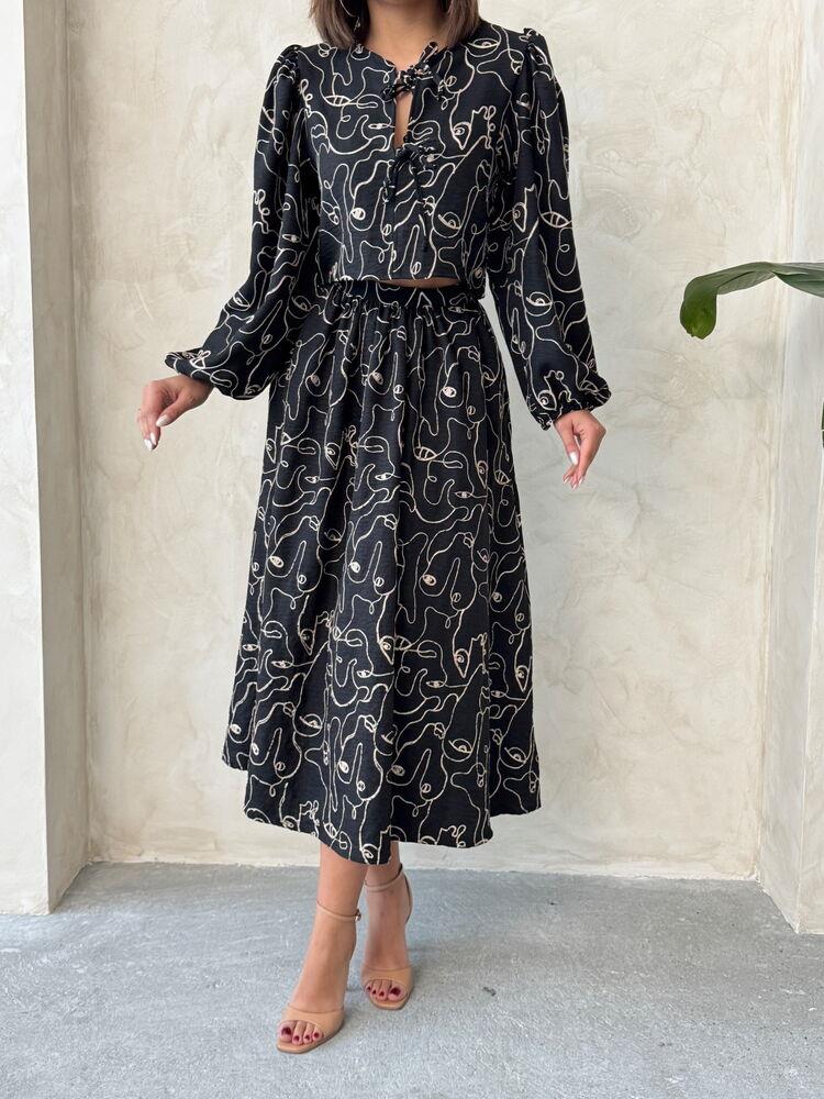 Embroidered Wholesale Skirt - Black