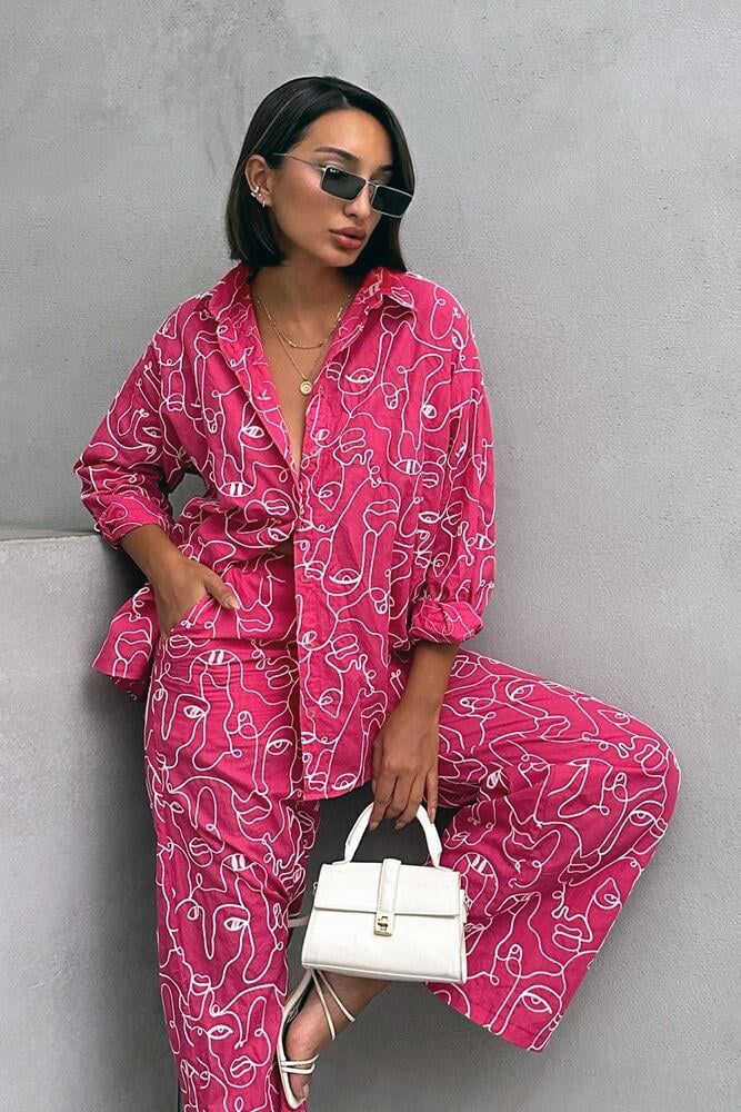 Embroidered Wholesale Shirt - Fuchsia