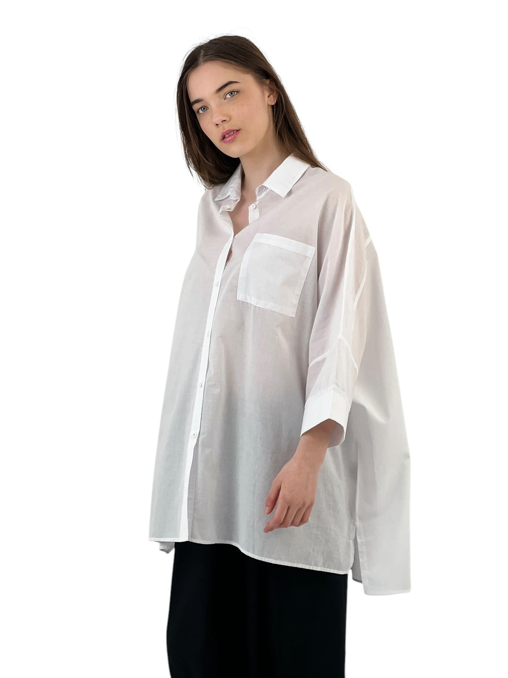 Oversize Rahat Kesim Kısa Kollu Gömlek - Beyaz