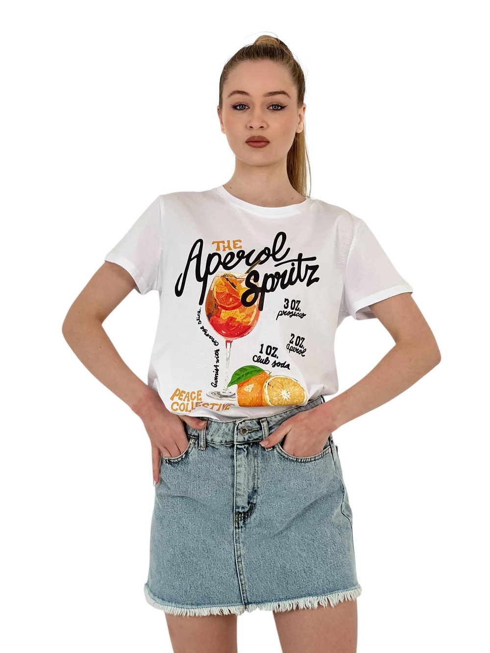Aperol Spritz Printed T-Shirt – Black &Amp; White<P>&Nbsp;</P>